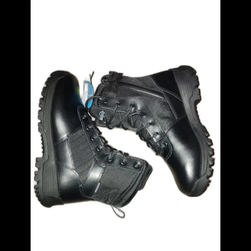 Men's Black Tactical Lace-Up Boot - Durable Work & Field Footwear Size 11 Soft